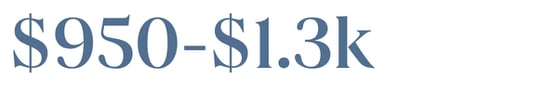 $950 to $1,300