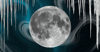A moon with icicles hanging over it.