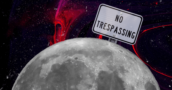 The moon with a “no trespassing” sign on it.