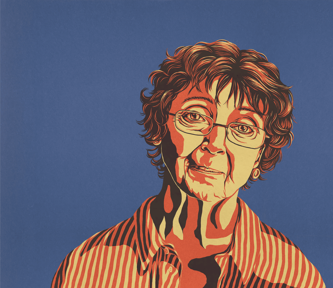 Portrait of Margaret "Meg" Crane, inventor of the at-home pregnancy test, illustrated by Olivia Heller for The Hustle.