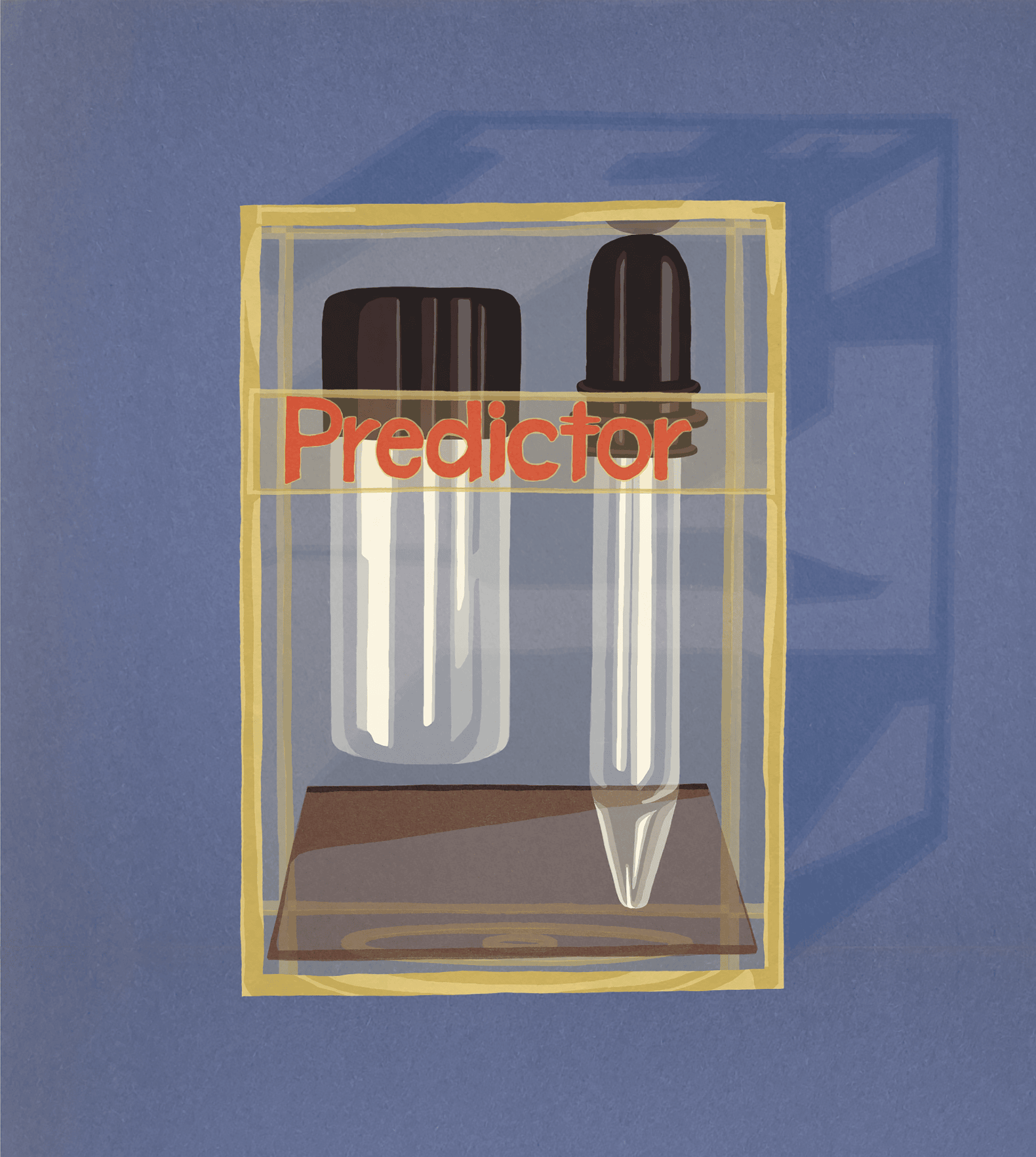 Crane's early hand-drawn prototype design for the at-home pregnancy test, illustrated by Olivia Heller for The Hustle.