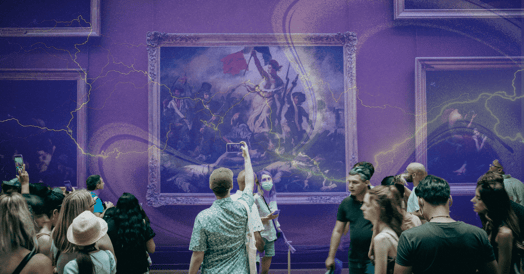 Visitors in a fine art museum