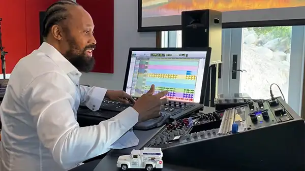 RZA, of Wu-Tang Clan fame mixing in a studio