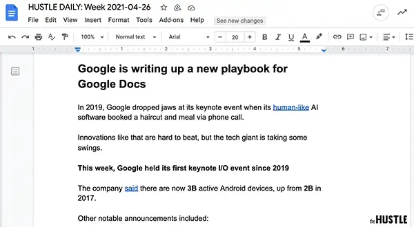 Google is writing up a new playbook for Google Docs