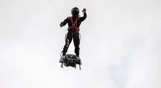New age Evel Knievel successfully travels across the English channel on his hoverboard