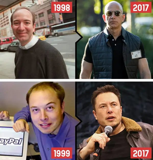 bezos then and now