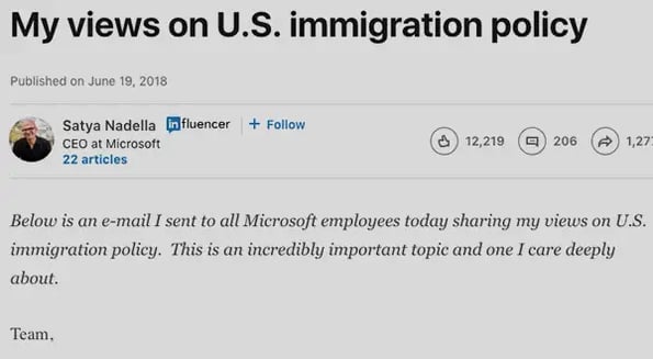 Microsoft employees call to end contract with ICE, and got this memo in response