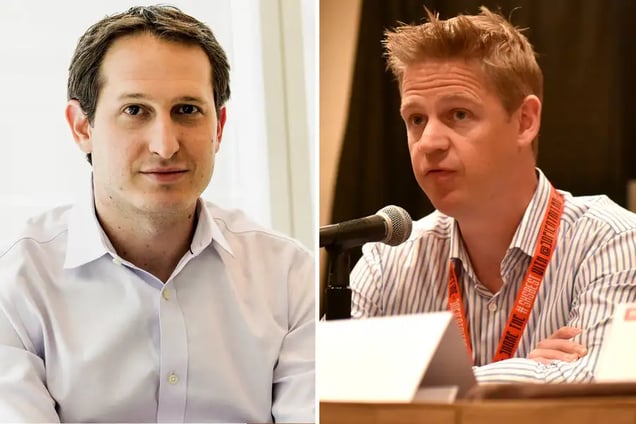 Nigel Eccles and Jason Robins, the cheeky founders of FanDuel and DraftKings.