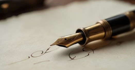 A gold-nibbed fountain pen