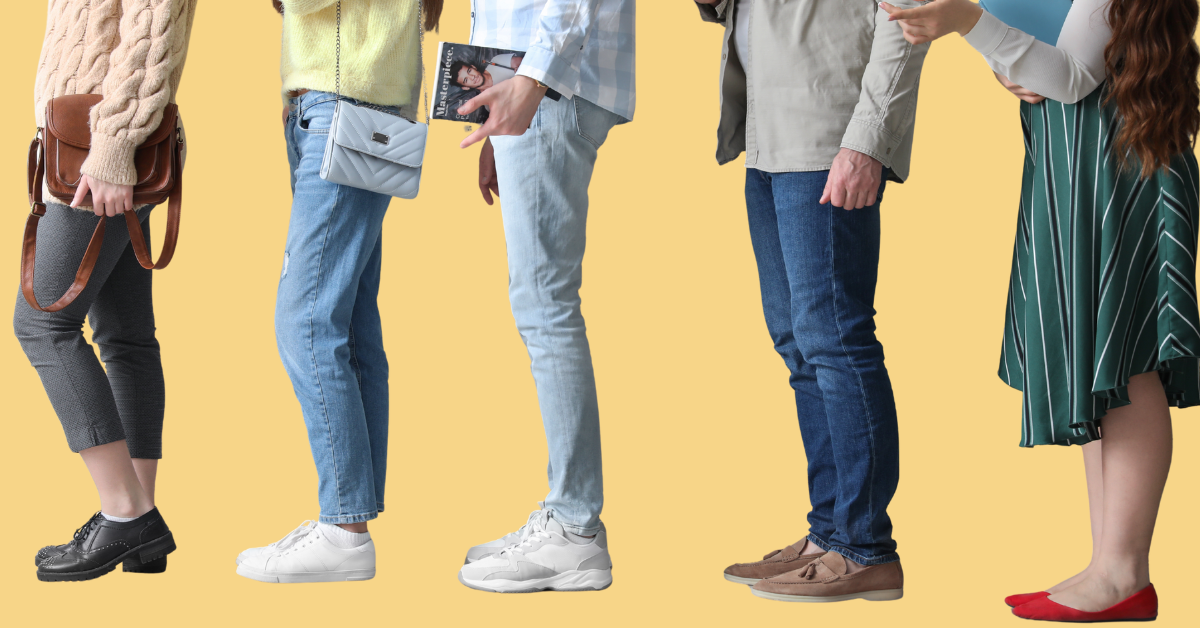 Several people standing in line.