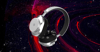 A pair of silver headphones