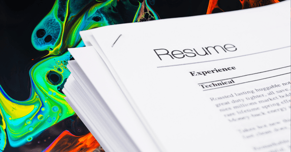A stack of resumes