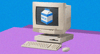 An animated computer with a milk carton on its screen.