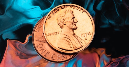 Two pennies.