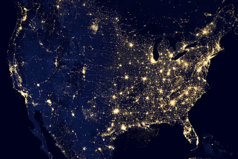 Even without that giant ‘X’, there’s still a lot of light pollution
